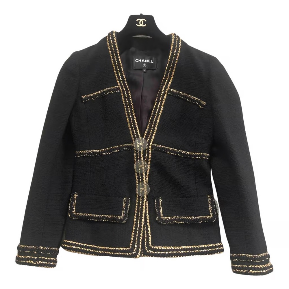 CHANEL Black Gold 2017 Paris Cosmopolite Tweed Jacket